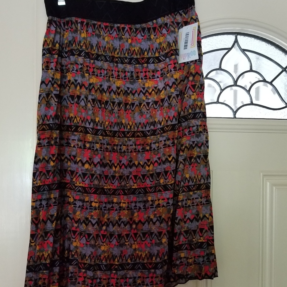 LuLaRoe Colorful Geometric Midi Skirt